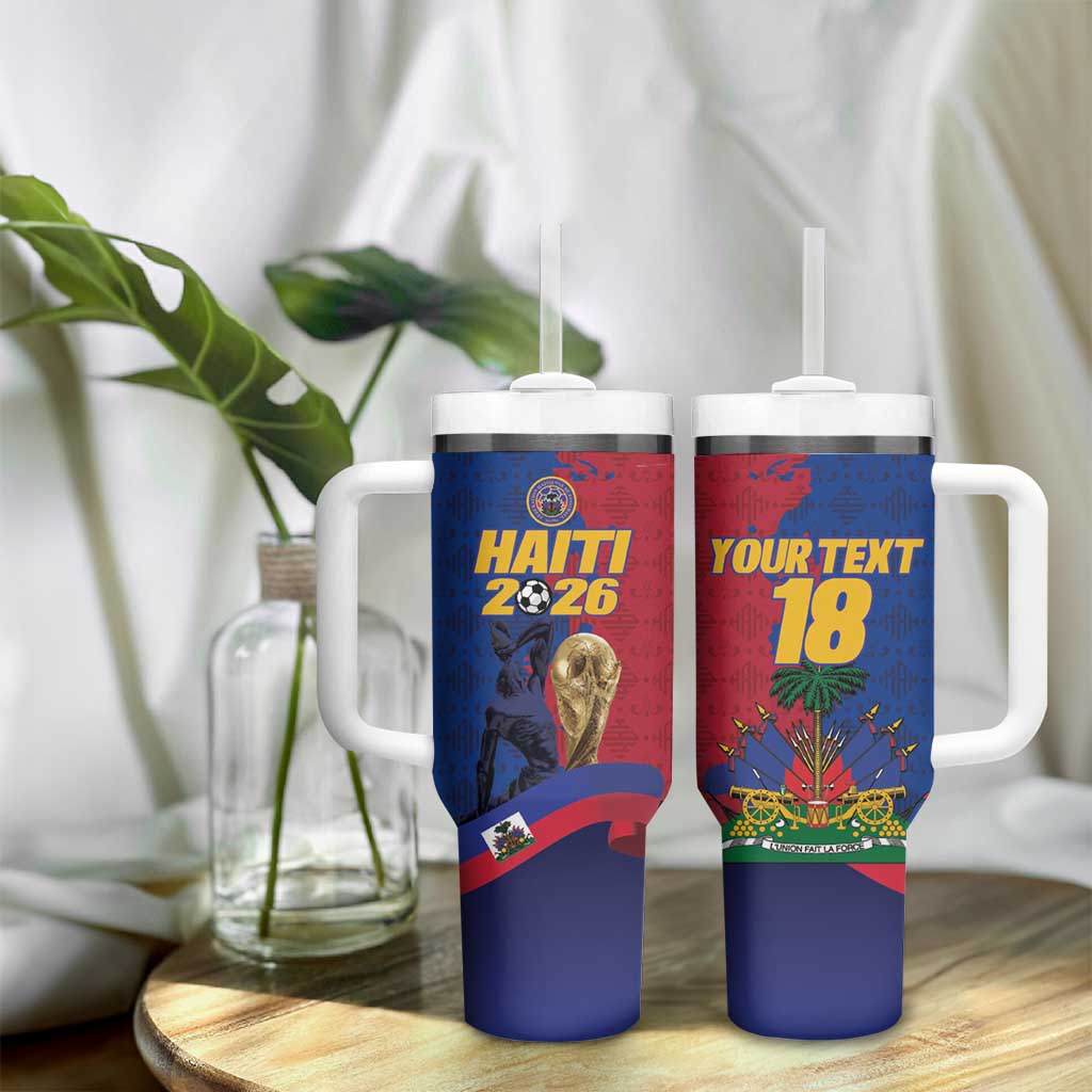 Custom Afro-Haitians Football Tumbler With Handle Les Grenadiers 2026 World Football - Wonder Print Shop