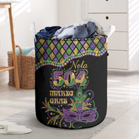 Mardi Gras 504 Nola New Orleans Laundry Basket Mask Up Beads Out - Wonder Print Shop