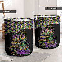 Mardi Gras 504 Nola New Orleans Laundry Basket Mask Up Beads Out - Wonder Print Shop
