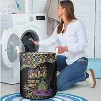 Mardi Gras 504 Nola New Orleans Laundry Basket Mask Up Beads Out - Wonder Print Shop
