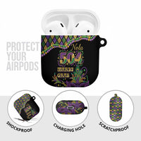Mardi Gras 504 Nola New Orleans AirPods Case Mask Up Beads Out - Wonder Print Shop