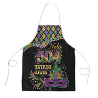 Mardi Gras 504 Nola New Orleans Apron Mask Up Beads Out - Wonder Print Shop
