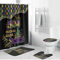 Mardi Gras 504 Nola New Orleans Bathroom Set Mask Up Beads Out - Wonder Print Shop
