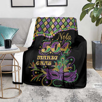 Mardi Gras 504 Nola New Orleans Blanket Mask Up Beads Out - Wonder Print Shop