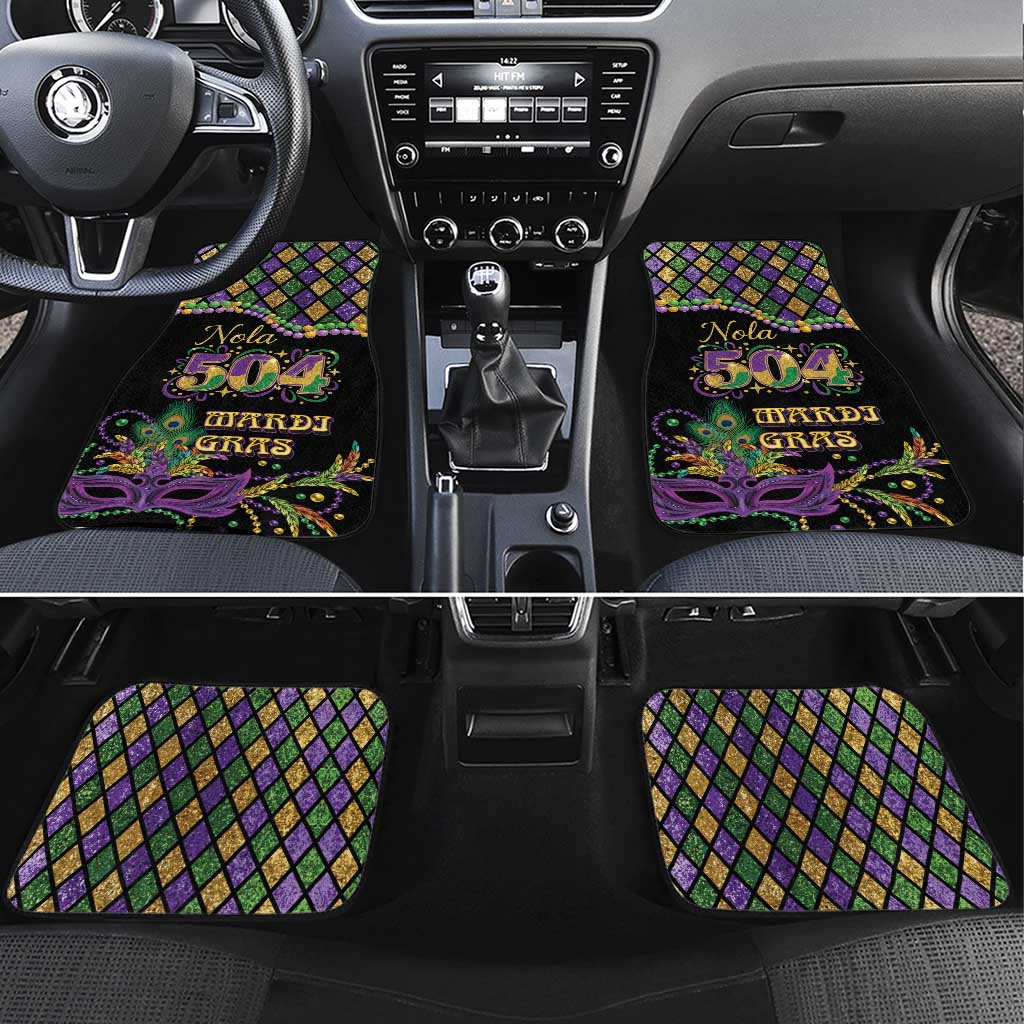 Mardi Gras 504 Nola New Orleans Car Mats Mask Up Beads Out - Wonder Print Shop