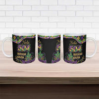 Mardi Gras 504 Nola New Orleans Ceramic Mug Mask Up Beads Out - Wonder Print Shop