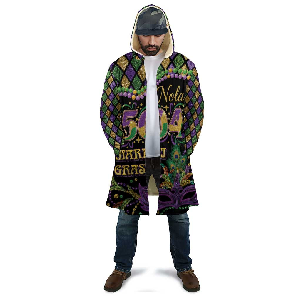 Mardi Gras 504 Nola New Orleans Cloak Mask Up Beads Out - Wonder Print Shop