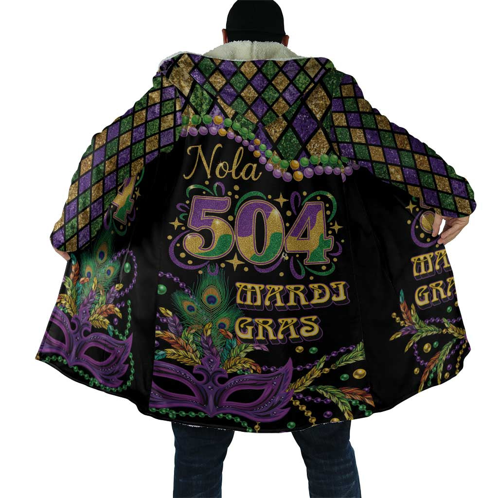 Mardi Gras 504 Nola New Orleans Cloak Mask Up Beads Out - Wonder Print Shop