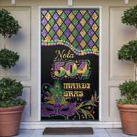 Mardi Gras 504 Nola New Orleans Door Cover Mask Up Beads Out - Wonder Print Shop