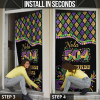 Mardi Gras 504 Nola New Orleans Door Cover Mask Up Beads Out - Wonder Print Shop