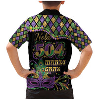 Mardi Gras 504 Nola New Orleans Family Matching Mermaid Dress and Hawaiian Shirt Mask Up Beads Out - Wonder Print Shop