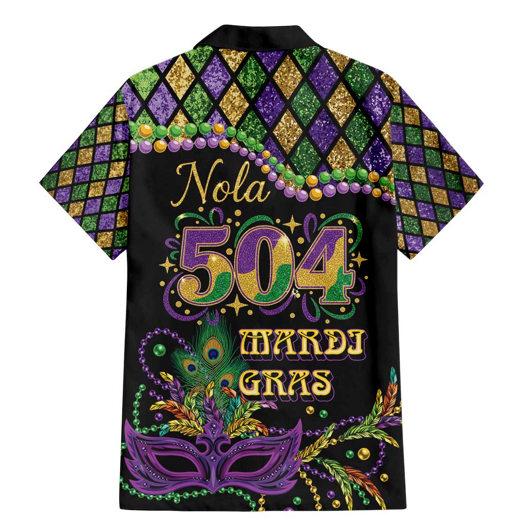 Mardi Gras 504 Nola New Orleans Family Matching Mermaid Dress and Hawaiian Shirt Mask Up Beads Out - Wonder Print Shop