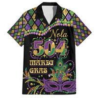 Mardi Gras 504 Nola New Orleans Family Matching Off Shoulder Maxi Dress and Hawaiian Shirt Mask Up Beads Out - Wonder Print Shop