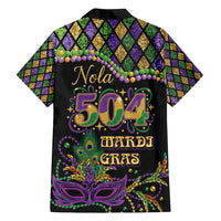 Mardi Gras 504 Nola New Orleans Family Matching Puletasi and Hawaiian Shirt Mask Up Beads Out - Wonder Print Shop