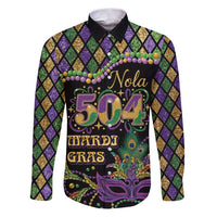 Mardi Gras 504 Nola New Orleans Family Matching Puletasi and Hawaiian Shirt Mask Up Beads Out - Wonder Print Shop