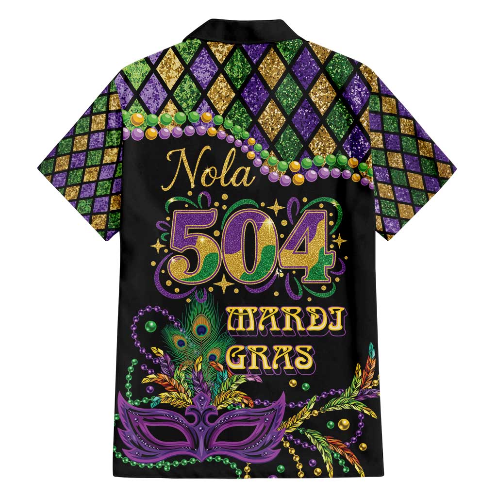 Mardi Gras 504 Nola New Orleans Family Matching Summer Maxi Dress and Hawaiian Shirt Mask Up Beads Out - Wonder Print Shop