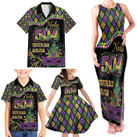 Mardi Gras 504 Nola New Orleans Family Matching Tank Maxi Dress and Hawaiian Shirt Mask Up Beads Out - Wonder Print Shop