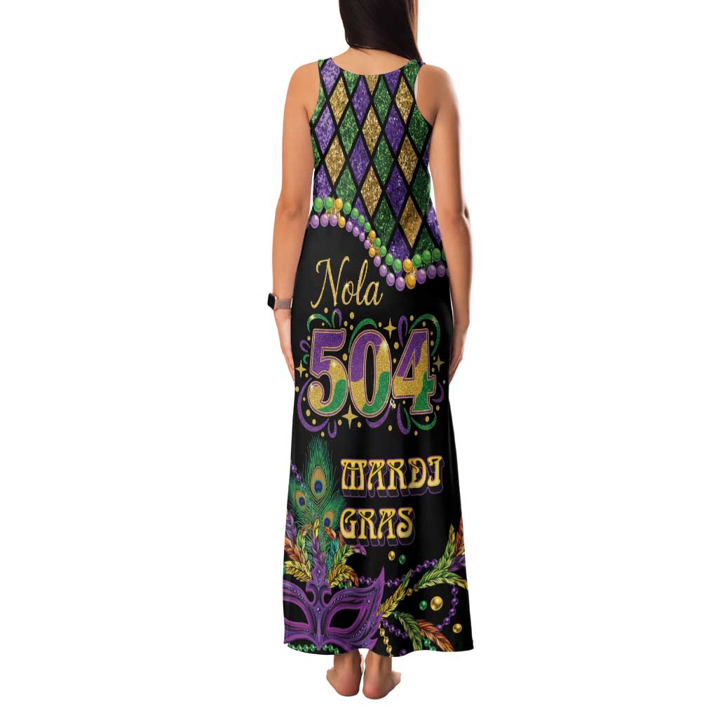 Mardi Gras 504 Nola New Orleans Family Matching Tank Maxi Dress and Hawaiian Shirt Mask Up Beads Out - Wonder Print Shop
