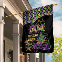 Mardi Gras 504 Nola New Orleans Garden Flag Mask Up Beads Out - Wonder Print Shop