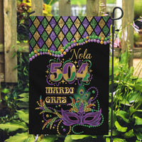 Mardi Gras 504 Nola New Orleans Garden Flag Mask Up Beads Out - Wonder Print Shop