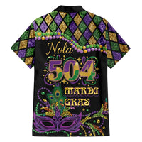 Mardi Gras 504 Nola New Orleans Hawaiian Shirt Mask Up Beads Out - Wonder Print Shop