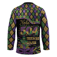 Mardi Gras 504 Nola New Orleans Hockey Jersey Mask Up Beads Out - Wonder Print Shop