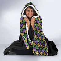 Mardi Gras 504 Nola New Orleans Hooded Blanket Mask Up Beads Out - Wonder Print Shop