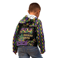 Mardi Gras 504 Nola New Orleans Kid Hoodie Mask Up Beads Out - Wonder Print Shop