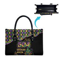 Mardi Gras 504 Nola New Orleans Leather Bag Mask Up Beads Out - Wonder Print Shop