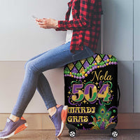 Mardi Gras 504 Nola New Orleans Luggage Cover Mask Up Beads Out - Wonder Print Shop
