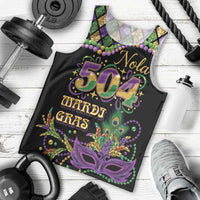 Mardi Gras 504 Nola New Orleans Men Tank Top Mask Up Beads Out - Wonder Print Shop