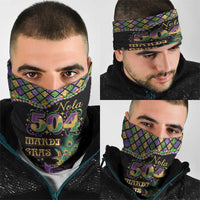 Mardi Gras 504 Nola New Orleans Neck Gaiter Mask Up Beads Out - Wonder Print Shop