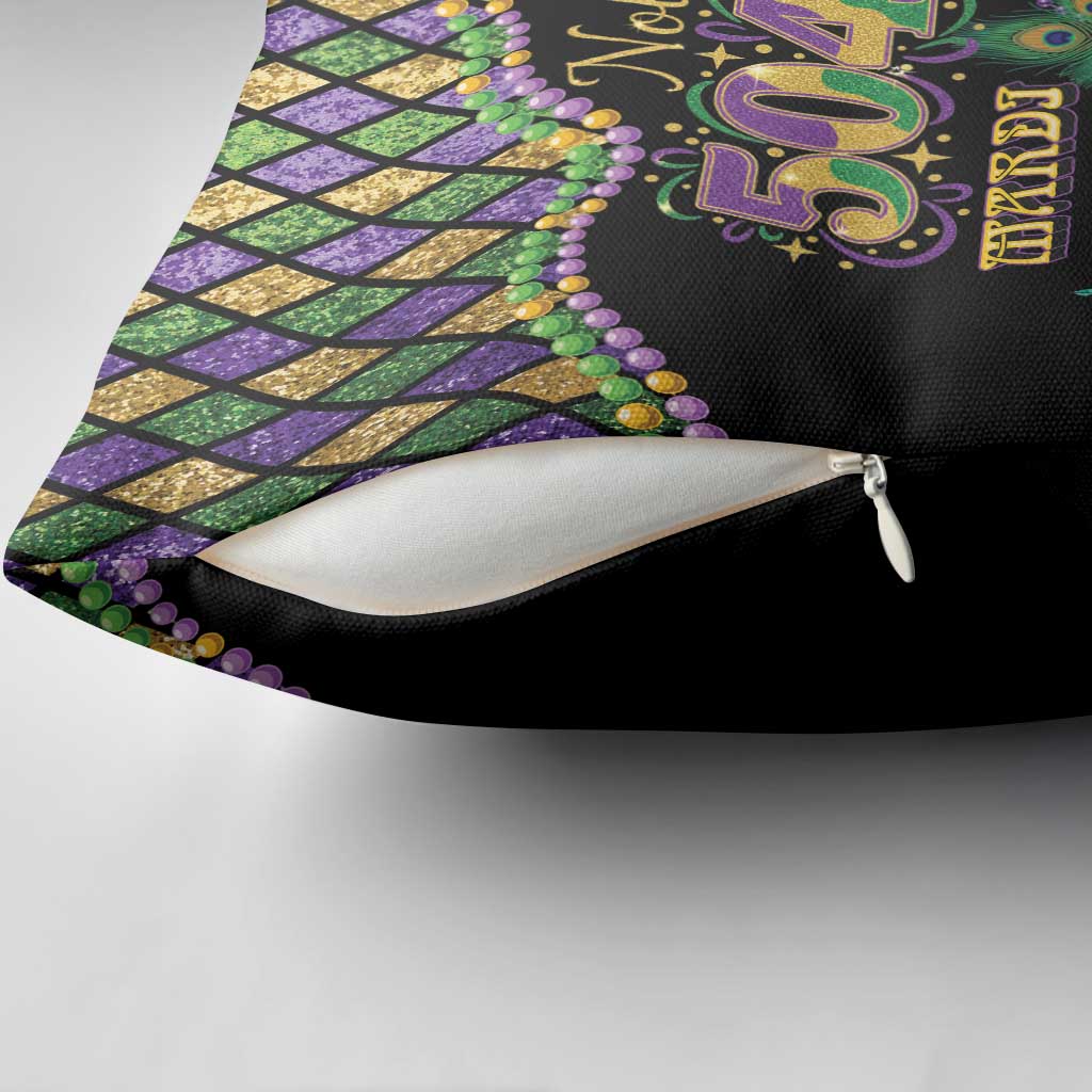 Mardi Gras 504 Nola New Orleans Pillow Cover Mask Up Beads Out - Wonder Print Shop