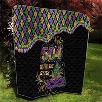 Mardi Gras 504 Nola New Orleans Quilt Mask Up Beads Out - Wonder Print Shop