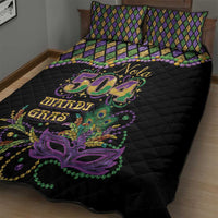 Mardi Gras 504 Nola New Orleans Quilt Bed Set Mask Up Beads Out - Wonder Print Shop