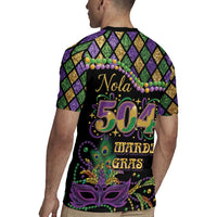 Mardi Gras 504 Nola New Orleans Rugby Jersey Mask Up Beads Out - Wonder Print Shop