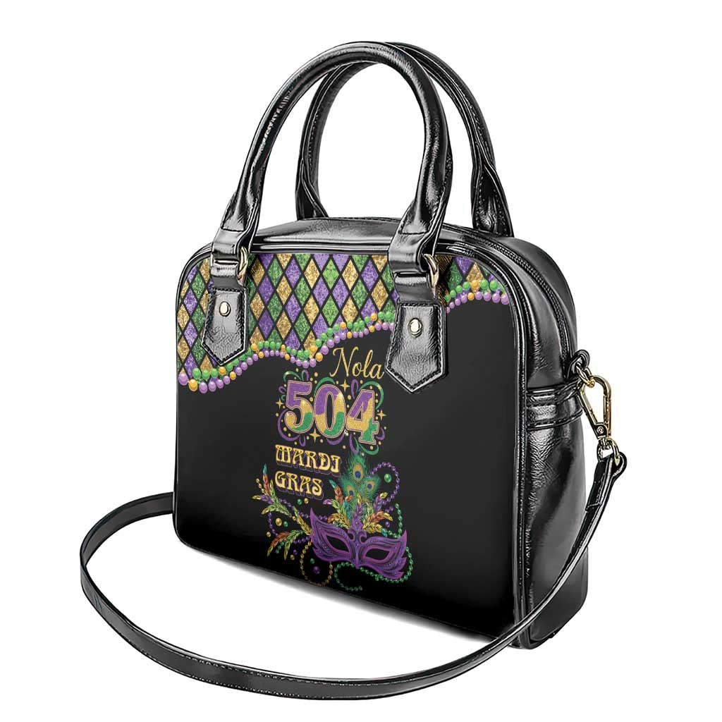 Mardi Gras 504 Nola New Orleans Shoulder Handbag Mask Up Beads Out - Wonder Print Shop