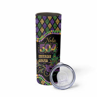Mardi Gras 504 Nola New Orleans Skinny Tumbler Mask Up Beads Out - Wonder Print Shop
