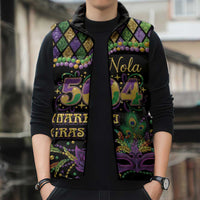 Mardi Gras 504 Nola New Orleans Sleeveless Puffer Jacket Mask Up Beads Out - Wonder Print Shop