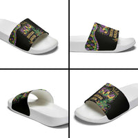 Mardi Gras 504 Nola New Orleans Slide Sandals Mask Up Beads Out - Wonder Print Shop