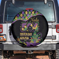 Mardi Gras 504 Nola New Orleans Spare Tire Cover Mask Up Beads Out - Wonder Print Shop