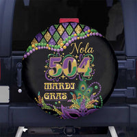 Mardi Gras 504 Nola New Orleans Spare Tire Cover Mask Up Beads Out - Wonder Print Shop