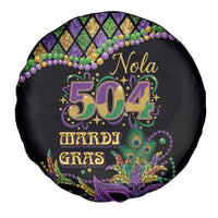Mardi Gras 504 Nola New Orleans Spare Tire Cover Mask Up Beads Out - Wonder Print Shop
