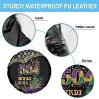 Mardi Gras 504 Nola New Orleans Spare Tire Cover Mask Up Beads Out - Wonder Print Shop