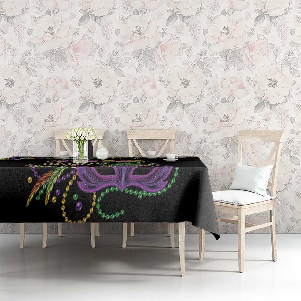 Mardi Gras 504 Nola New Orleans Tablecloth Mask Up Beads Out - Wonder Print Shop