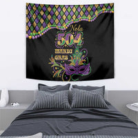 Mardi Gras 504 Nola New Orleans Tapestry Mask Up Beads Out - Wonder Print Shop