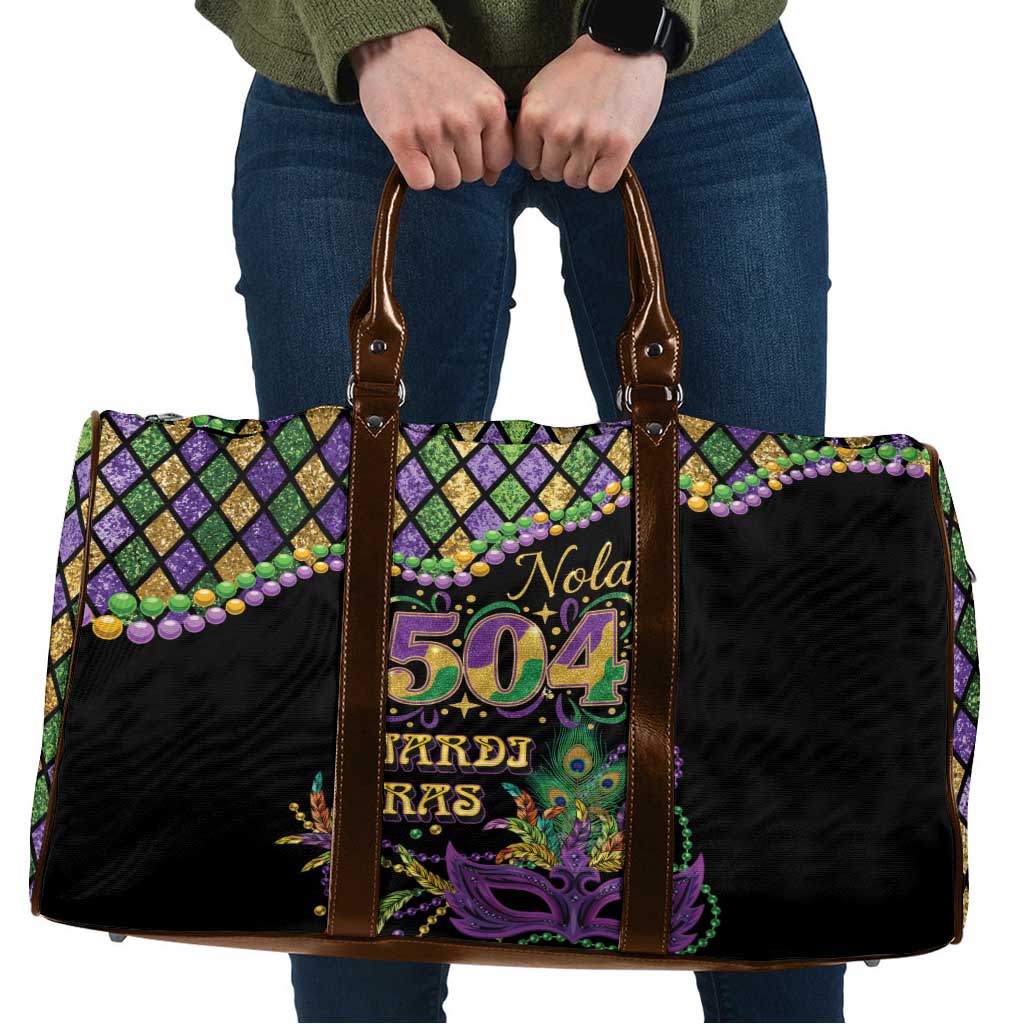 Mardi Gras 504 Nola New Orleans Travel Bag Mask Up Beads Out - Wonder Print Shop