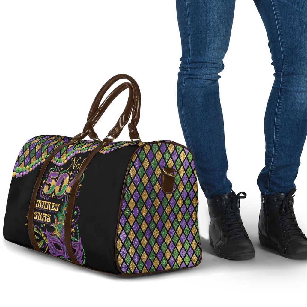Mardi Gras 504 Nola New Orleans Travel Bag Mask Up Beads Out - Wonder Print Shop