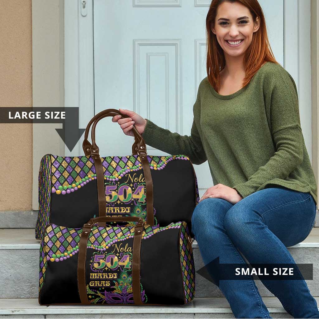 Mardi Gras 504 Nola New Orleans Travel Bag Mask Up Beads Out - Wonder Print Shop