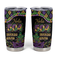 Mardi Gras 504 Nola New Orleans Tumbler Cup Mask Up Beads Out - Wonder Print Shop